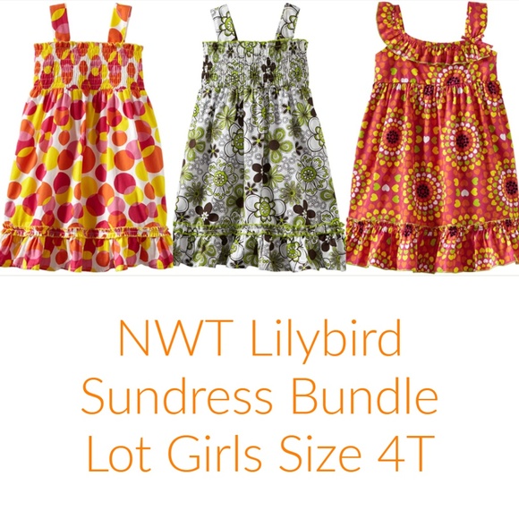 Lilybird Girls Smocked Tiered Sun Dress Clothes Lot Size 4T Sundress NWT - Picture 1 of 8